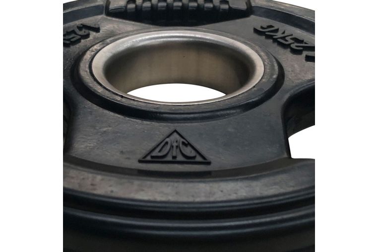 Диск обрезиненный d51мм DFC WP015-51-25 25кг, с хватом, чёрный фото 1