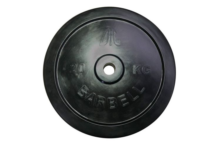 Диск обрезиненный d31мм DFC WP021-31-20 20кг, чёрный фото 4