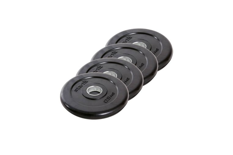 Диск обрезиненный 0,5 кг Star Fit d26 мм, стальная втулка BB-202 черный, 4 шт 