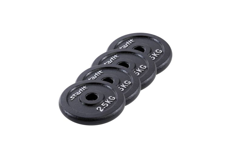 Диск чугунный 2,5 кг Star Fit d26 мм BB-204 черный, 4 шт 