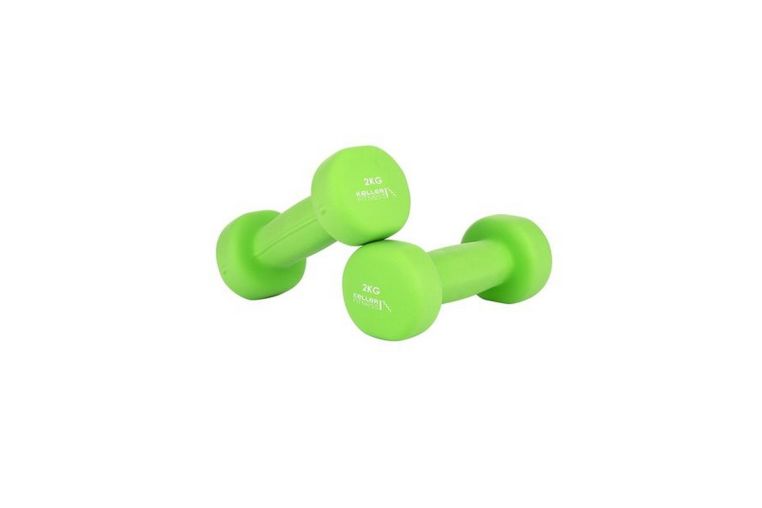Гантель 2 кг Kett-UP KELLER FITNESS, неопреновая KU155.2 зеленый, (2шт) 