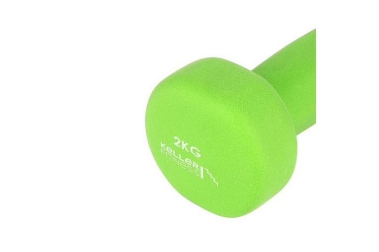 Гантель 2 кг Kett-UP KELLER FITNESS, неопреновая KU155.2 зеленый, (2шт) фото 1