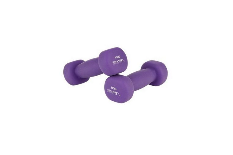 Гантель 1 кг Kett-UP KELLER FITNESS, неопреновая KU155.1 фиолетовый, (2шт) 