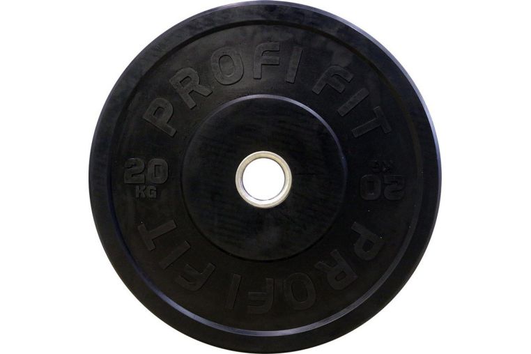 Диск для штанги Profi-Fit каучуковый, черный, d-51 20кг 
