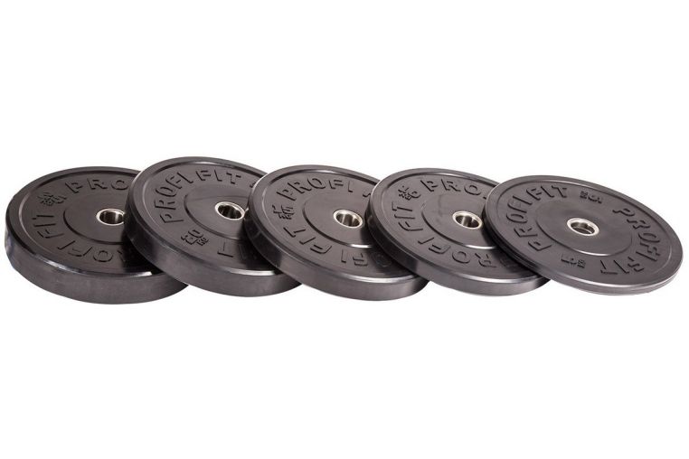 Диск для штанги Profi-Fit каучуковый, черный, d-51 20кг фото 1