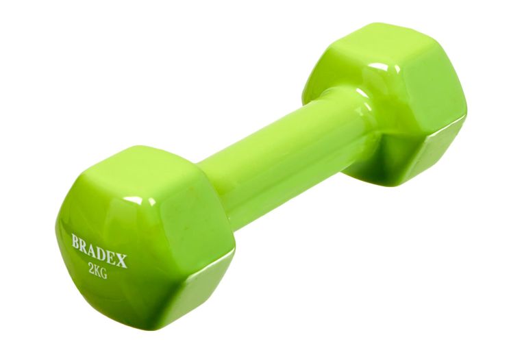 Гантель обрезиненная, 2 кг Bradex SF 0535 салатовая 