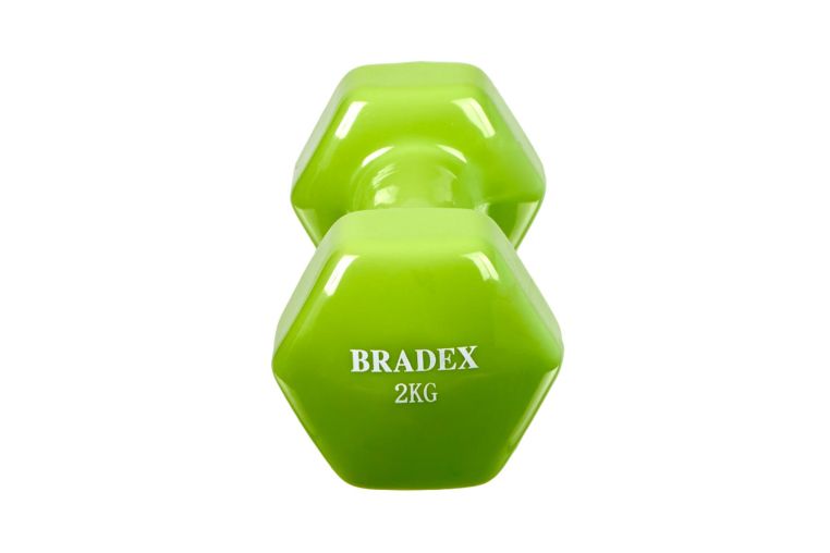 Гантель обрезиненная, 2 кг Bradex SF 0535 салатовая фото 1