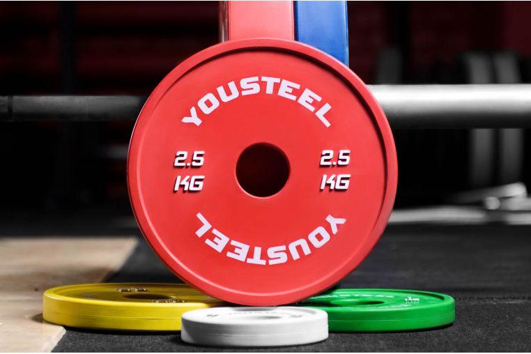 Диск 2,5кг, каучуковый, тренировочный, красный YouSteel 