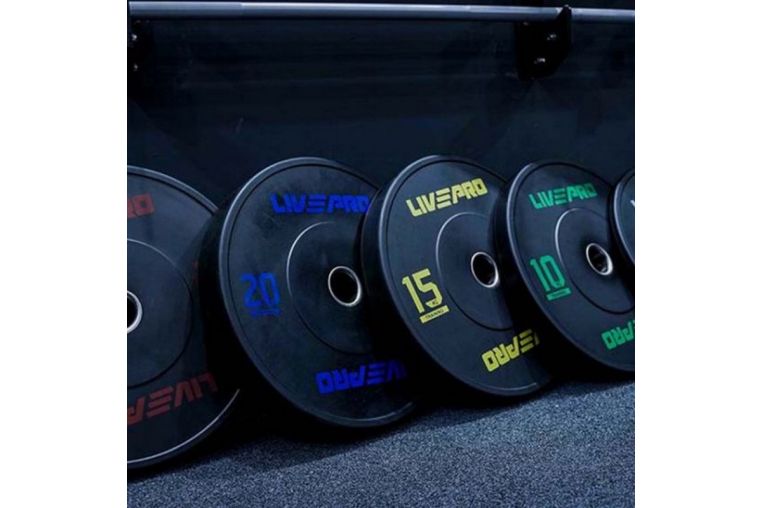 Бампированный диск 20кг Live Pro Black Rubber Bumper Plate NL\LP8038-20\00-00-00 фото 1