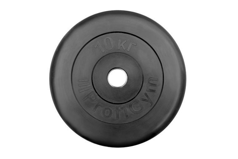 Диск обрезиненный ProfiGym D26 мм чёрный 10,0 кг ДТР-10/51 