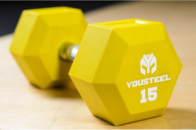 Гантель YouSteel PU 10 кг зеленая фото 4