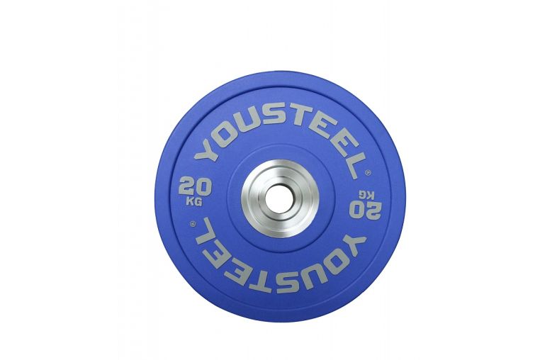 Диск PU 20кг YouSteel бампированный, полиуретановый, синий 