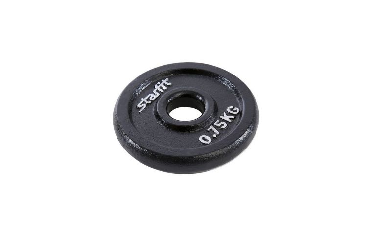 Диск чугунный 0,75 кг Star Fit d26 мм BB-204 черный 