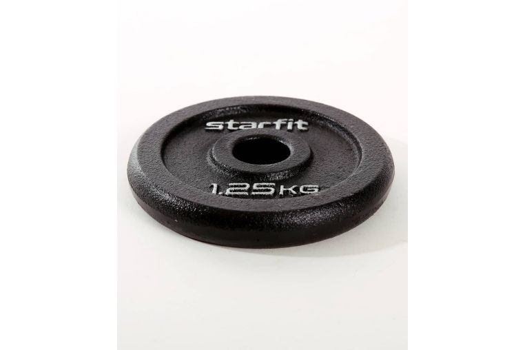 Диск чугунный 1,25 кг Star Fit d26 мм BB-204 черный фото 1