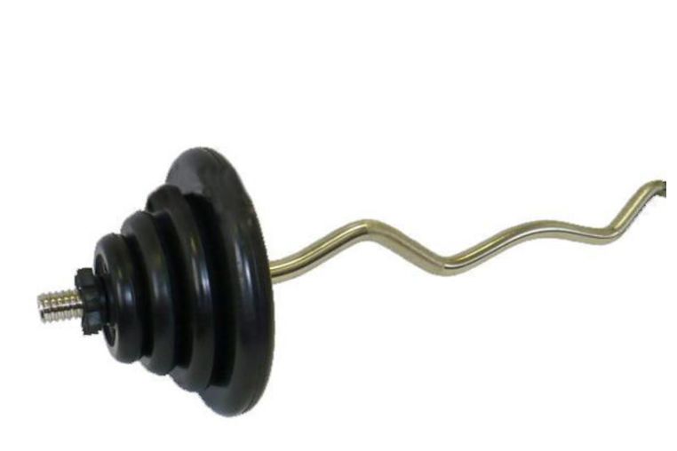 Штанга гнутая (изогнутая) W-образная MB Barbell 47,5 кг (МВ) чёрная 