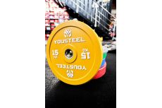 Диск 15кг YouSteel EVO Bumper Plate желтый