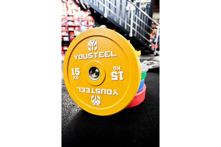 Диск 15кг YouSteel EVO Bumper Plate желтый 