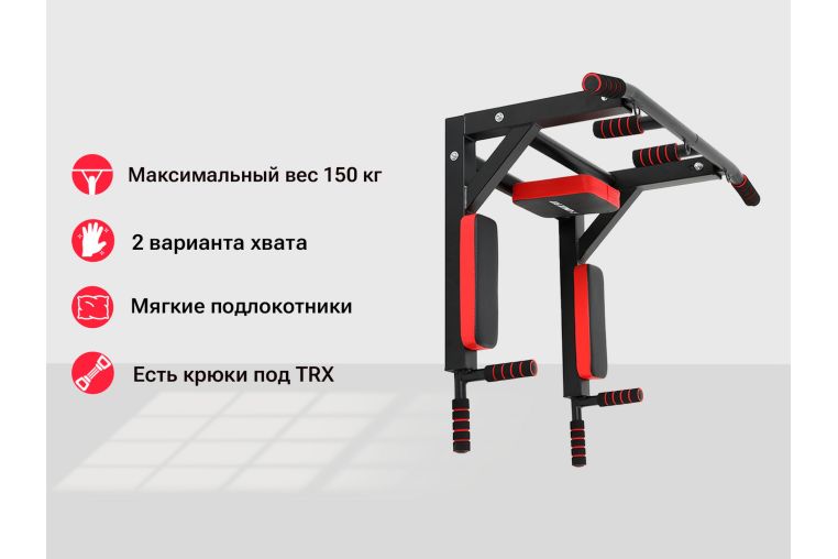 Турник настенный 3 в 1 UnixFit PULL UP 200 BSPU200 фото 2