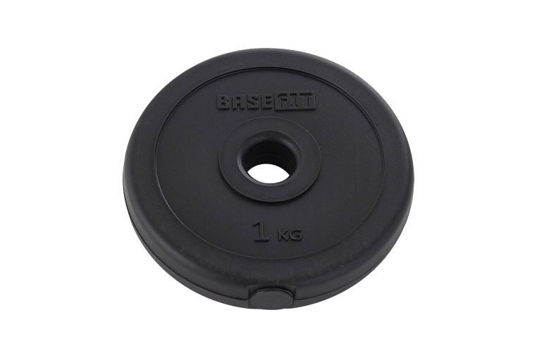 Диск пластиковый 1 кг BaseFit d26 мм BB-203 черный 