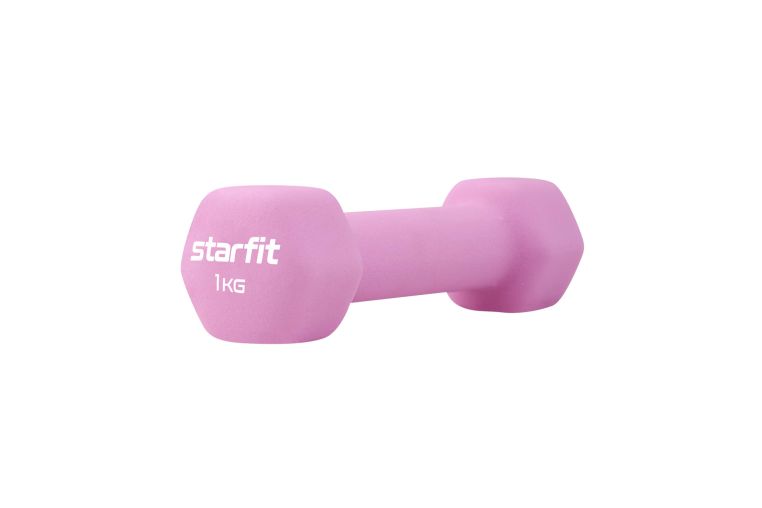 Гантель неопреновая Star Fit DB-201 1 кг, розовый пастель 