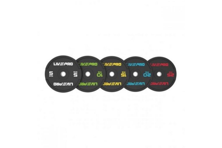 Бампированный диск 20кг Live Pro Rubber Bumper Plate NL\LP8331-20\00-00-00 черный\синий 