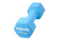 Гантель неопреновая Star Fit DB-201 2,5 кг, синий пастель