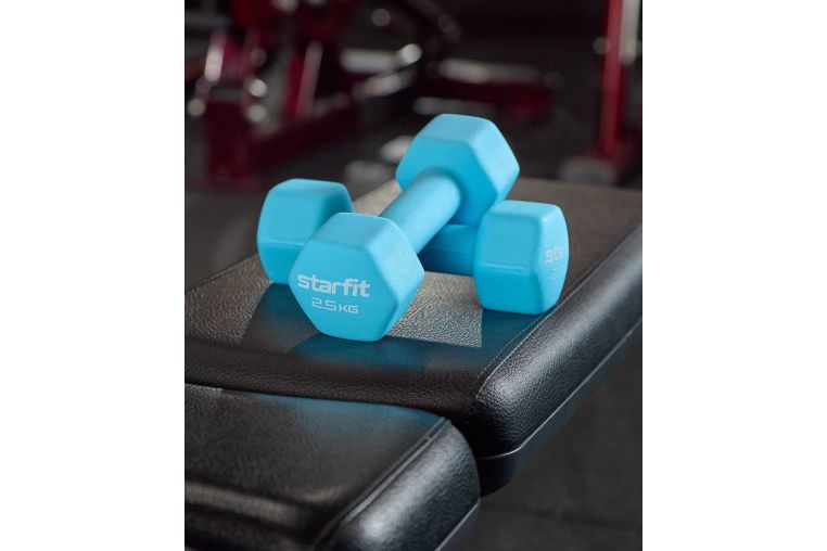 Гантель неопреновая Star Fit DB-201 2,5 кг, синий пастель фото 2
