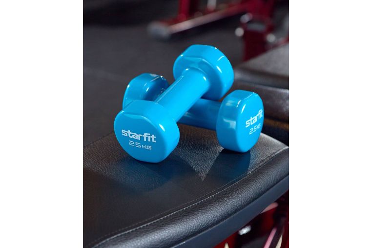 Гантель виниловая Star Fit DB-101 2,5 кг, синий фото 3