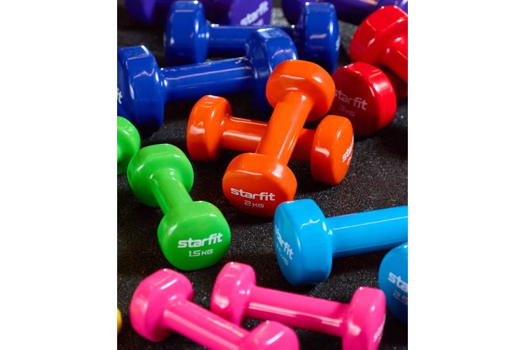 Гантель виниловая Star Fit DB-101 2 кг, оранжевый фото 3