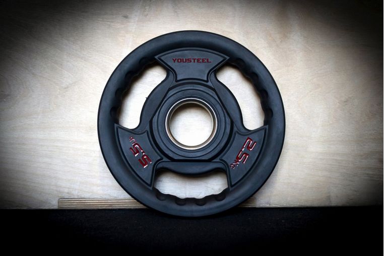 Диск с ручками 2,5 кг YouSteel TPE (термопластичный эластомер) , 3 ручный хват 