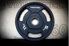 Диск с ручками 5 кг YouSteel TPE (термопластичный эластомер) , 3 ручный хват