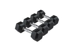 Гексагональные обрезиненные гантели. Ряд от 2,5 до 25 кг UltraGym UG1013
