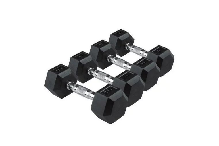 Гексагональные обрезиненные гантели. Ряд от 2,5 до 25 кг UltraGym UG1013 