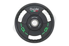 Диск олимпийский Oxide Fitness OWP02 D50мм полиуретановый, с 3-мя хватами, черный 10кг.