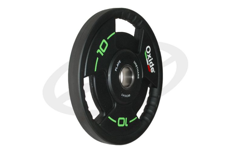 Диск олимпийский Oxide Fitness OWP02 D50мм полиуретановый, с 3-мя хватами, черный 10кг. фото 4