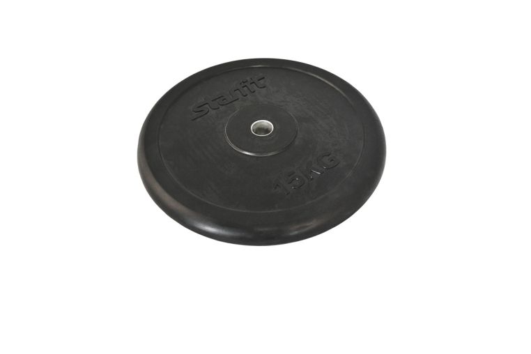 Диск обрезиненный d26мм Star Fit BB-202 15 кг черный 