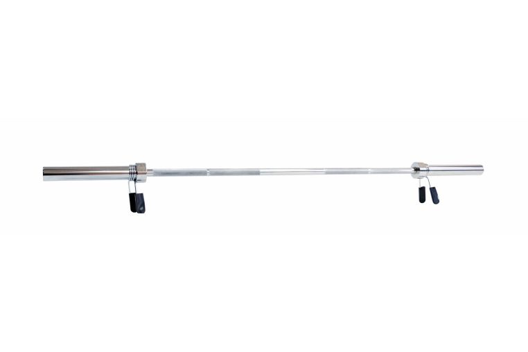 Гриф олимпийский прямой хромированный 72" с замками REBEL R-OB72-C 