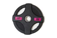 Диск олимпийский обрезиненный Original Fit.Tools с двумя хватами 15 кг FT-2HGP-15 черный