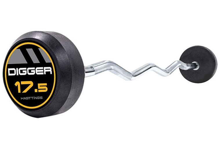 Комплект изогнутых фиксированных обрезиненных штанг 5 шт от 25 до 45кг Hasttings Digger HD51G2B-25-45 фото 1