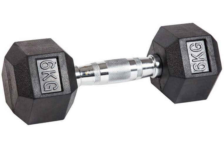 Гантель гексагональная обрезиненная Profi-Fit 6 кг 