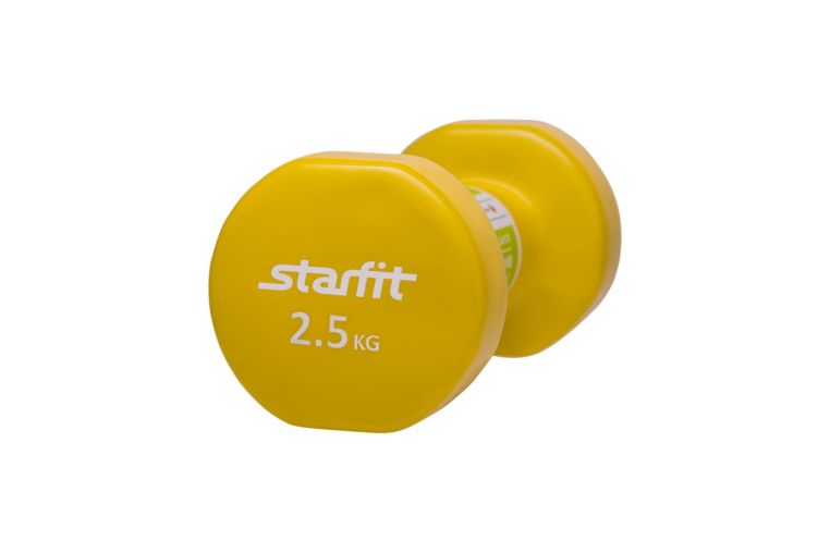 Гантель виниловая 2,5 кг Star Fit DB-101 желтый фото 1
