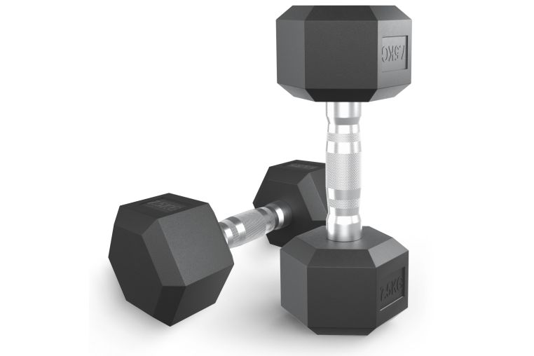 Гантель гексагональная 7,5 кг обрезиненная UnixFit DBHEX7_5 
