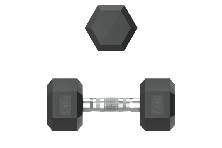 Гантель гексагональная 7,5 кг обрезиненная UnixFit DBHEX7_5 фото 6
