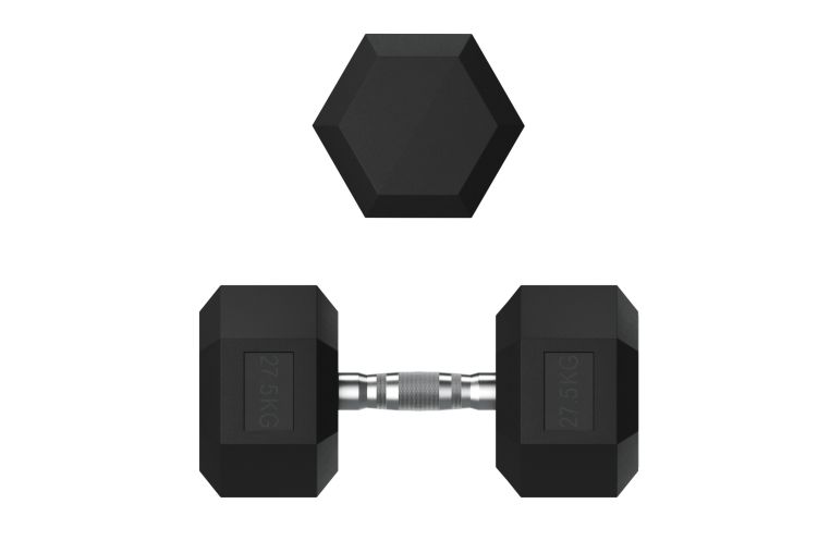 Гантель гексагональная 27,5 кг обрезиненная UnixFit DBHEX27_5 фото 6