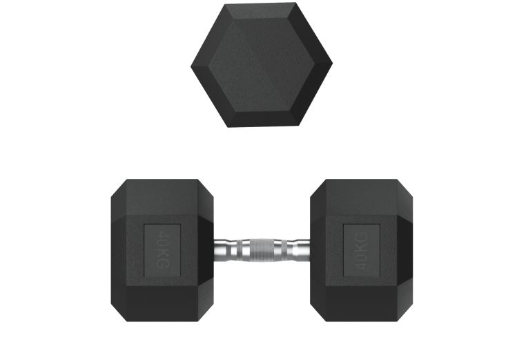Гантель гексагональная 40 кг обрезиненная UnixFit DBHEX40 фото 5