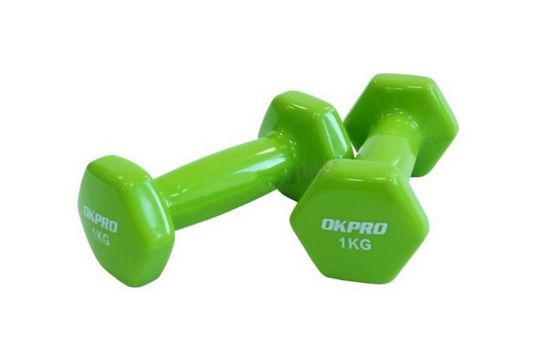 Гантель виниловая 1 кг для групповых программ OKPRO OK1001A-1 фото 2