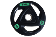 Диск для штанги Smith WP085-10 c 3-м хватом, обрезиненный, 10кг