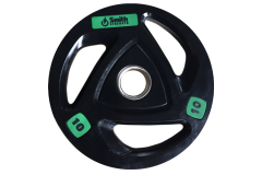 Диск для штанги Smith WP085-10 c 3-м хватом, обрезиненный, 10кг