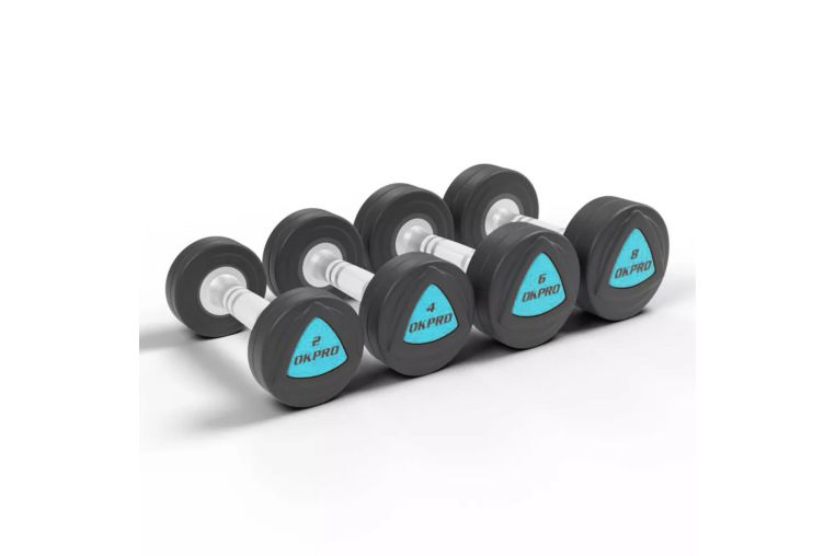 Набор полиуретановых гантелей от 42 до 50кг (шаг 2 кг) OKPRO OK1032B-42-50 фото 3