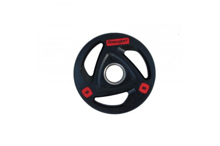 Диск олимпийский обрезиненный (Fitnessport), черный 5кг. 